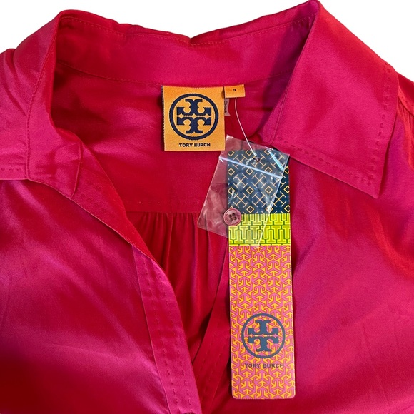 Tory Burch Tops - Tory Burch Juliana Shirt Berry Red Size 4